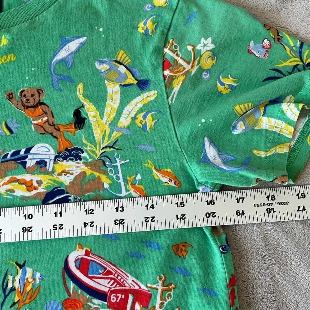 Polo Ralph Lauren Unisex Green Underwater  Bear Print Short Sleeved T-Shirt M